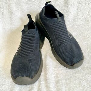 Oofos OOmg Sport Low Recovery Sneakers Black Mesh Slip On Men's Size 12.5